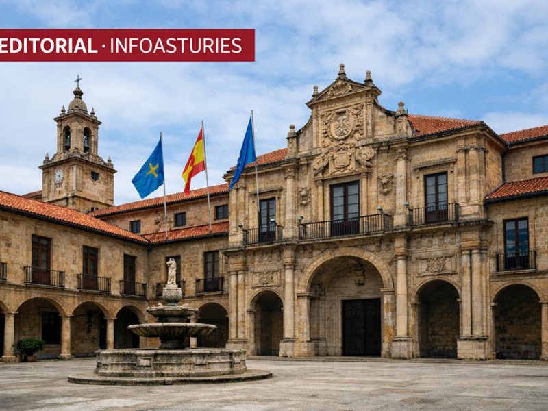 Edificiu históricu de la Universidá d’Uviéu, símbolu de la universidá pública n’Asturies