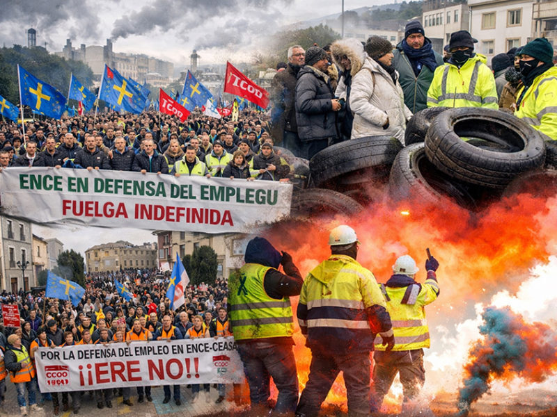 Los trabayadores d'ENCE defenden el so drechu a vivir y trabayar n'Asturies