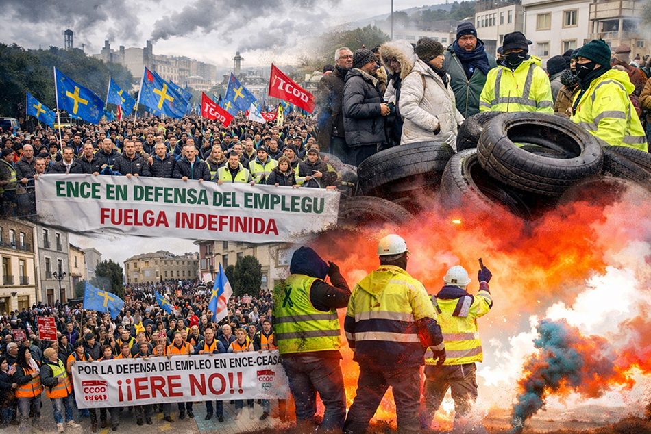 Los trabayadores d'ENCE defenden el so drechu a vivir y trabayar n'Asturies