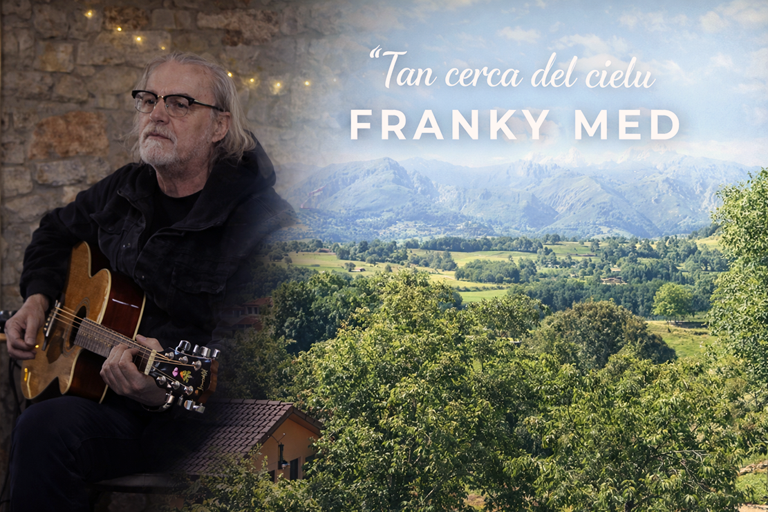 Franky Med con guitarra inspirándose n’Asturies pa l’álbum Tan cerca del cielu