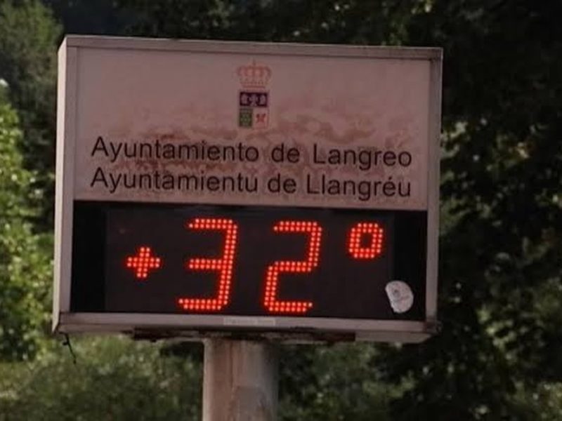 Xornada de temperatures altes n’Asturies, onde AEMET prevé máximas de hasta 38 graos.
