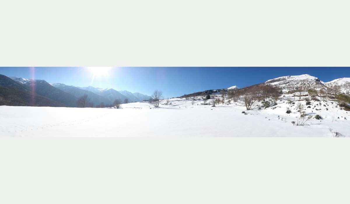 Panorámica nevada de Fontes del Narcea, Degaña ya Ibias.